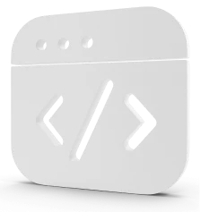 A white button with arrows on it, designed for website services providers.