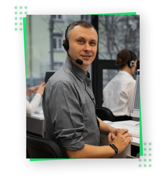 a man wearing a headset