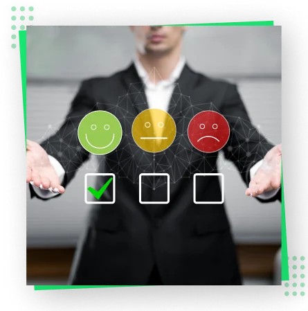 a man in a suit holding his hands out