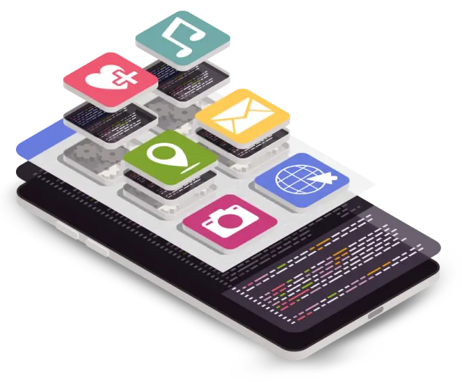 A mobile phone with a variety of apps from different providers.