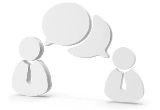 a group of white people with speech bubbles