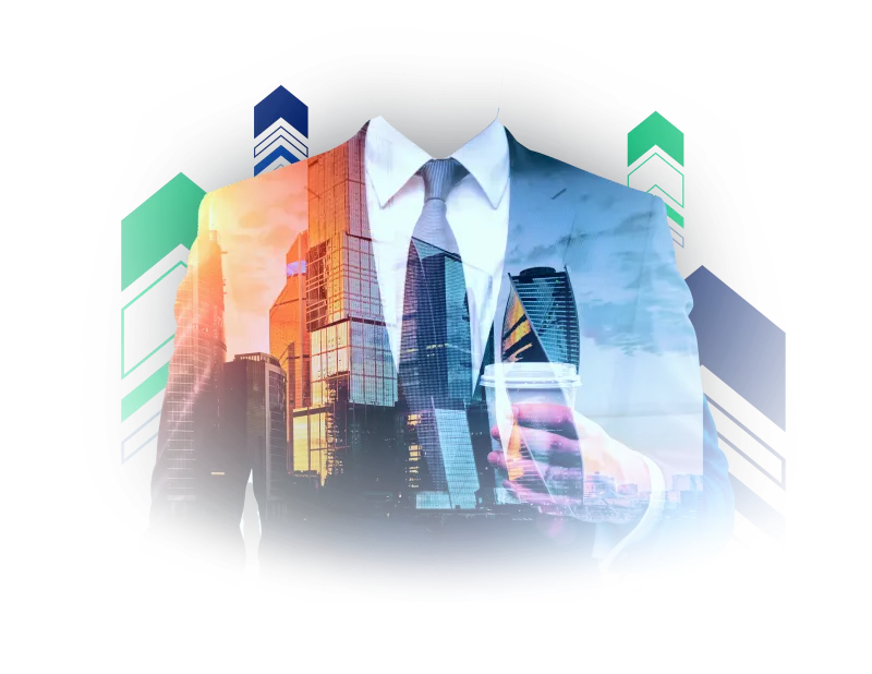 a man in a suit holding a cup