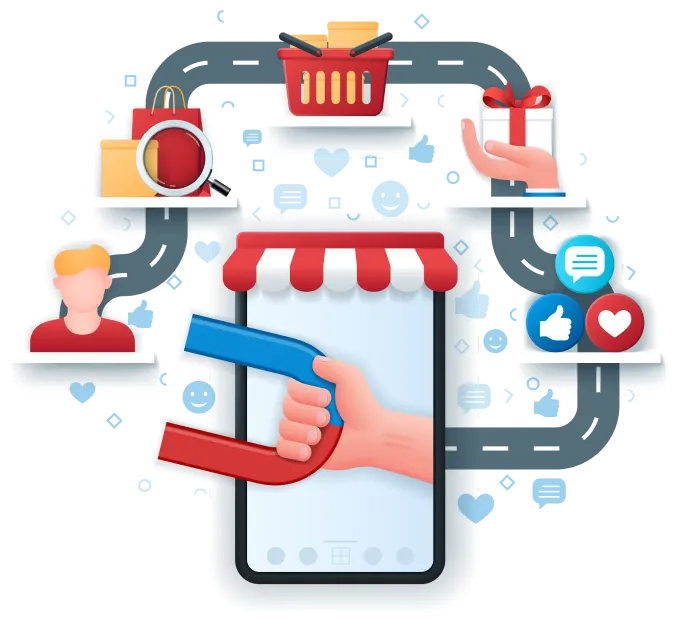 a hand holding a magnet to a smartphone