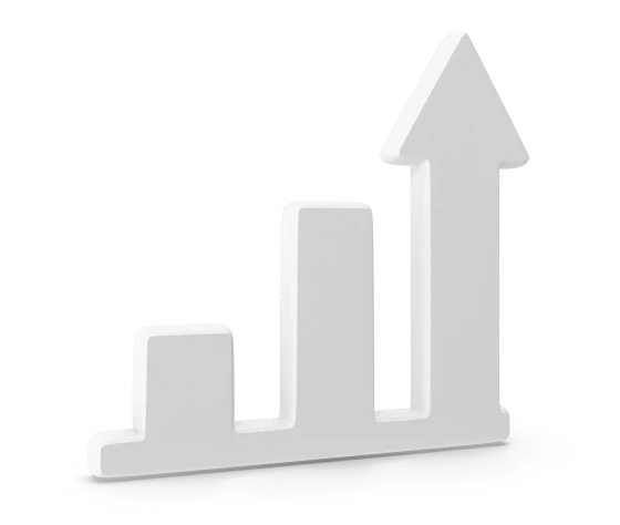 A white arrow pointing upward on a black background, representing the world of website services providers.